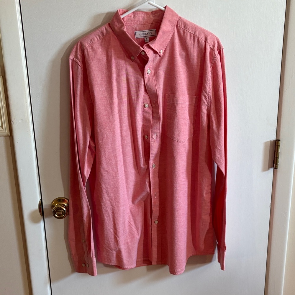 Crown‎ & Ivy Men's Pink Button-Down Shirt